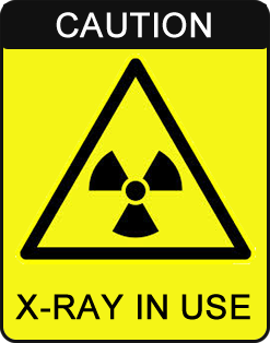 Warning sign - caution x-ray in use